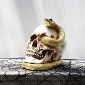 2 STKS Halloween Decoraties Simulatie Schijf Snake Skull Ghost Festival Decoratie Ornamenten met Lichten (Wit)