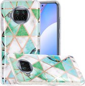 Voor Xiaomi Mi 10T Lite 5G Galvaniserende TPU telefoon beschermhoes (groen en wit)