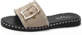 Modieuze en comfortabele slippers met platte bodem voor dames (kleur: beige, maat: 40)