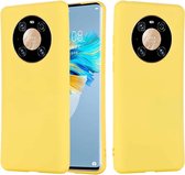 Voor Huawei Mate 40 Pro Pure Color Vloeibare siliconen schokbestendige hoes met volledige dekking (geel)
