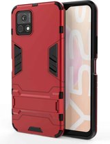 Voor vivo Y52s 5G PC + TPU schokbestendige beschermhoes met houder (rood)