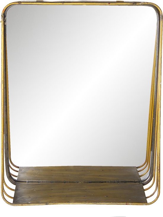 Clayre & Eef Spiegel 34x42 cm Koperkleurig Metaal Rechthoek Grote Spiegel