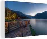 Canvas Schilderij Het kalme Bohinj meer in het Nationaal park Triglav in Slovenië - 90x60 cm - Wanddecoratie