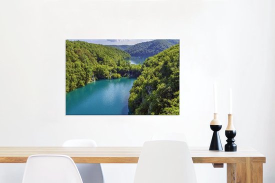 Belle vue sur le parc national des lacs de Plitvice Toile 90x60 cm - Tirage photo sur toile (Décoration murale salon / chambre)