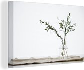 Branches d'eucalyptus dans un vase en verre toile 60x40 cm - Tirage photo sur toile (Décoration murale salon / chambre) / Peintures Fleurs sur toile