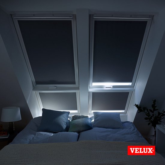 VELUX Store à enrouleur occultant d'origine (DKL) pour fenêtres de toit VELUX, cadre blanc, S08, 608, blanc