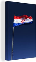 Canvas Schilderij De Kroatische nationale vlag - 40x60 cm - Wanddecoratie