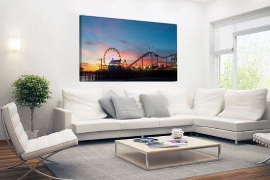 Canvas schilderij 180x120 cm - Wanddecoratie Strand - Kermis - Los Angeles - Muurdecoratie woonkamer - Slaapkamer decoratie - Kamer accessoires - Schilderijen