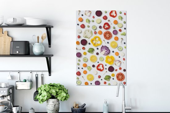 Légumes sur une table toile 2cm 40x60 cm - Tirage photo sur toile (Décoration murale salon / chambre)