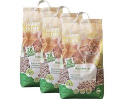 Happy Home Natural Wood - Kattenbakvulling - 3 x 20 l
