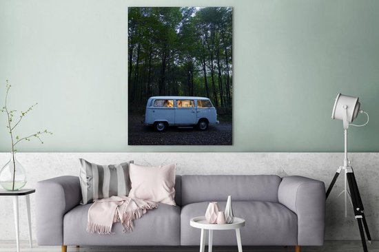 Canvas Schilderij Bus - Licht - Bos - 90x120 cm - Wanddecoratie