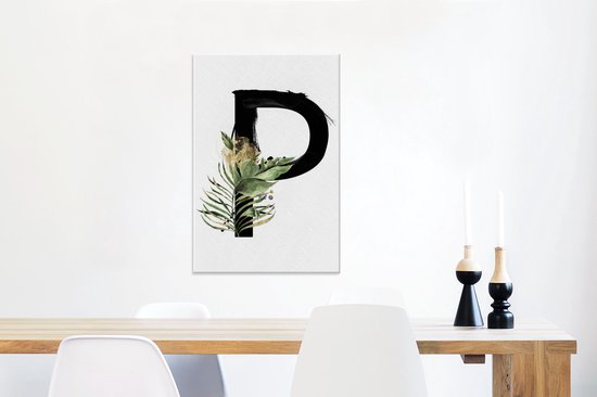 Lettre Jungle P 60x90 cm - Tirage photo sur toile (Décoration murale salon / chambre)