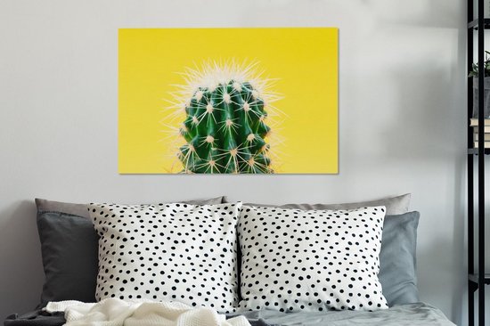 Cactus sur toile jaune 2cm