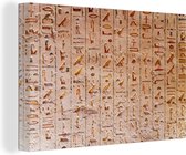 Canvas Schilderij Hiërogliefen in Egypte - 90x60 cm - Wanddecoratie