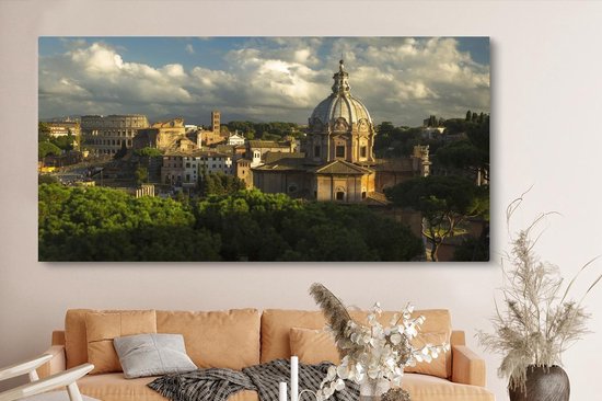 Coucher de soleil sur les vestiges de l'Empire romain 160x80 cm - Tirage photo sur toile (Décoration murale salon / chambre)