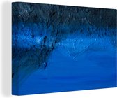 Une peinture à l'huile avec une toile lueur bleue 180x120 cm - Tirage photo sur toile (Décoration murale salon / chambre) XXL / Groot format!