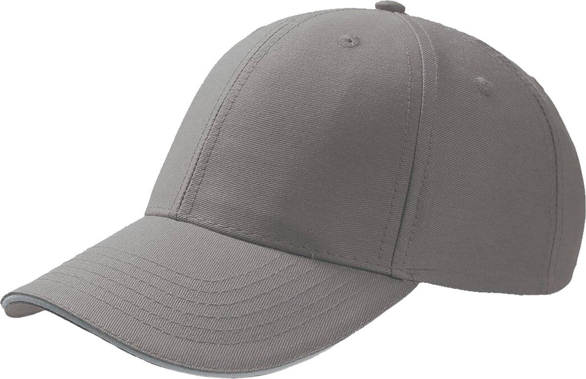 Atlantis Sport Sandwich 6 Panel Baseball Cap (Pakket van 2) (Lichtgrijs)