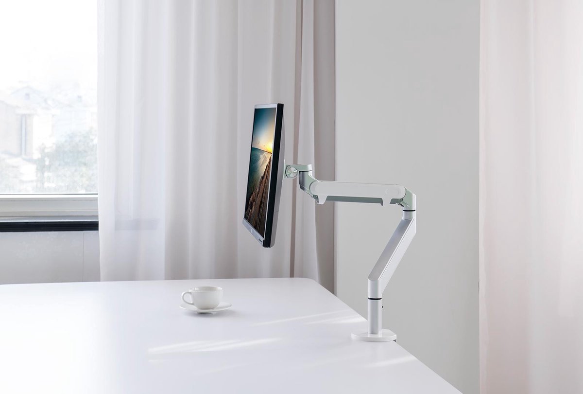 Monitorarm Galaxy enkel (set) - Zilver - Kantoor Kompleet