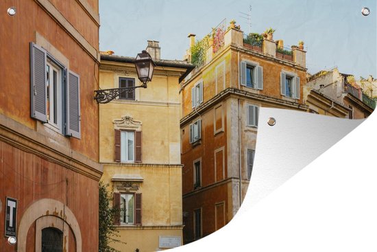 Muurdecoratie Straat - Rome - Architectuur - Italië - 180x120 cm - Tuinposter - Tuindoek - Buitenposter