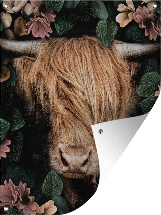 Muurcirkel Dibond - Schotse Hooglander in de Herfst - Country Deco