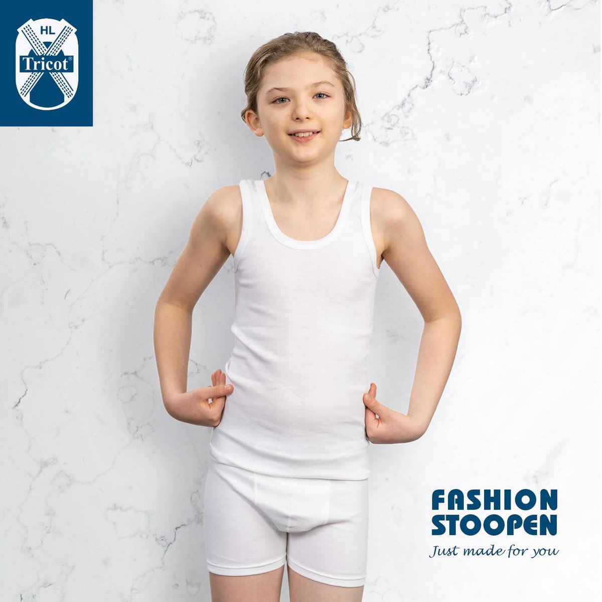 HL Tricot - Boxershort Xander wit - Maat 92 - Jongens - wit -