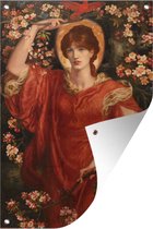 Tuindecoratie Een visie van Fiammetta - Dante Gabriel Rossetti - 40x60 cm - Tuinposter - Tuindoek - Buitenposter