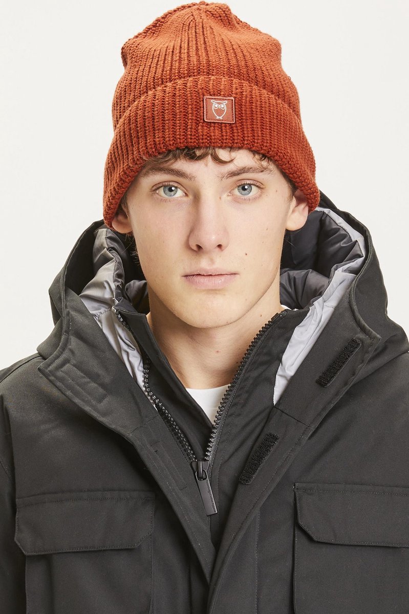LEAF Ribbing Hat - Gots/Vegan Arabian Spice - 100% Organisch Katoen - Oranje - Muts (fashion)