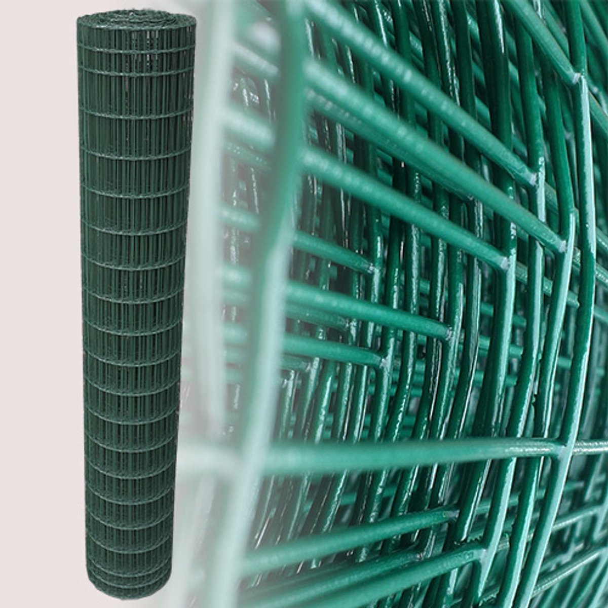 Tuingaas Rol 25m 180cm hoog - 100x50mm maaswijdte 2.1mm draaddikte - groen geplastificeerd