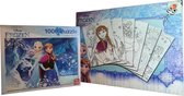 Disney 1000 Stukjes Puzzel - Frozen Collectors Item - King - Legpuzzel 68 x 49 cm + GRATIS 6 stuks Frozen kleurplaten