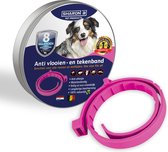 Vlooienband voor honden - roze - 100% natuurlijk - geschikt voor alle rassen - bevat geen giftige chemicaliën - teken en vlooien - langdurige geur afgifte - waterproof - veilig voo