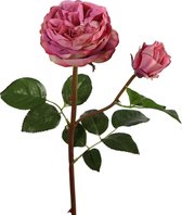 Viv! Home Luxuries Garden roos - zijden bloem - lila roze - 61cm - topkwaliteit