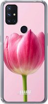 6F hoesje - geschikt voor OnePlus Nord N10 5G -  Transparant TPU Case - Pink Tulip #ffffff