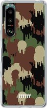 6F hoesje - geschikt voor Sony Xperia 5 III -  Transparant TPU Case - Graffiti Camouflage #ffffff