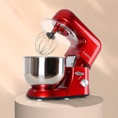 Keukenmachine-mixer (1200 watt, 5,2 liter mengkom, 6 versnellingen) rood