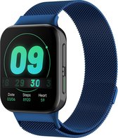 Milanees Smartwatch bandje - Geschikt voor Oppo Watch Milanese band - blauw - Strap-it Horlogeband / Polsband / Armband - Oppo 41mm