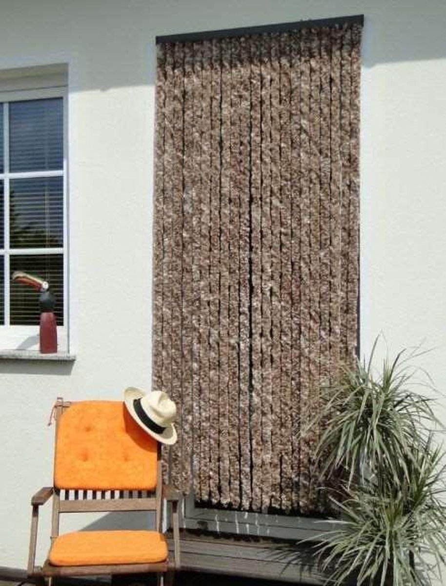 Rideau De Porte Perles Anti-mouches - 90x220 Cm, Perles PVC, Résistant UV, Noir - 9