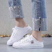 Sneaker - hip laag model - open hak - kleur wit - maat 39