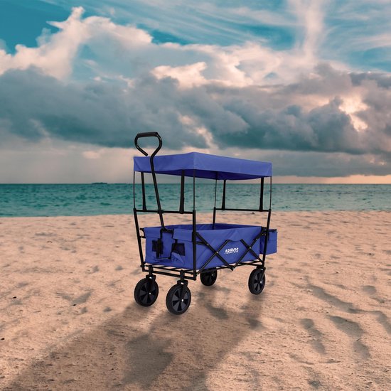 AREBOS ECO Bolderkar Opvouwbare - Bolderkar Luchtbanden - met Dak - Strandkar - Blauw van AREBOS — afbeelding 5