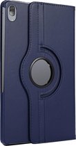Case2go - Tablet hoes geschikt voor Lenovo Tab P11 - Draaibare Book Case Cover - 11 inch - Donker Blauw