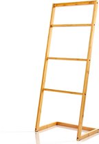 blumfeldt Handdoekenrek - Handdoekhouder - 4 handdoekstangen - 40 x 98 x 28 cm ladder-optiek - 100% bamboe