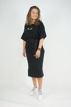 La Pèra Zwarte Jerseyjurk met riem Vrouwen Zomerjurk Dames - Maat XS