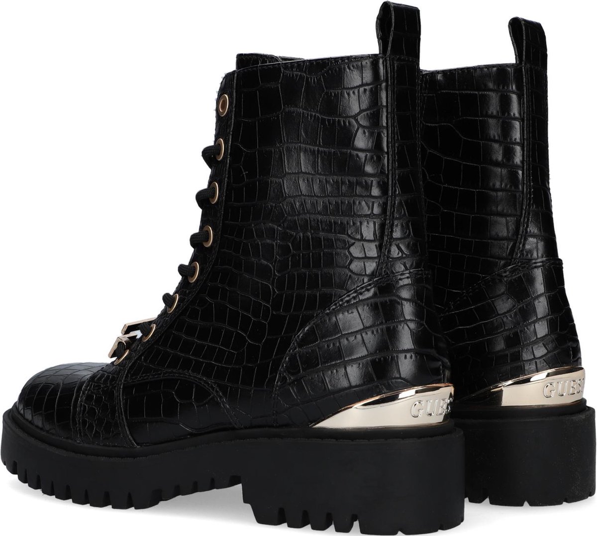 Guess Omala dames veterboot - Zwart - Maat 36 | bol.com