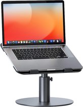 Laptop standaard – Laptopstandaard voor 10 –t/m 17 Inch – Ergonomisch Laptophouder – Hoogte en Kijkhoek Verstelbaar – 360 Graden Roteren – Zilver – Douxe LP3