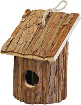 Nestkast/vogelhuisje hout rond bruin 10 x 11 x 16 cm