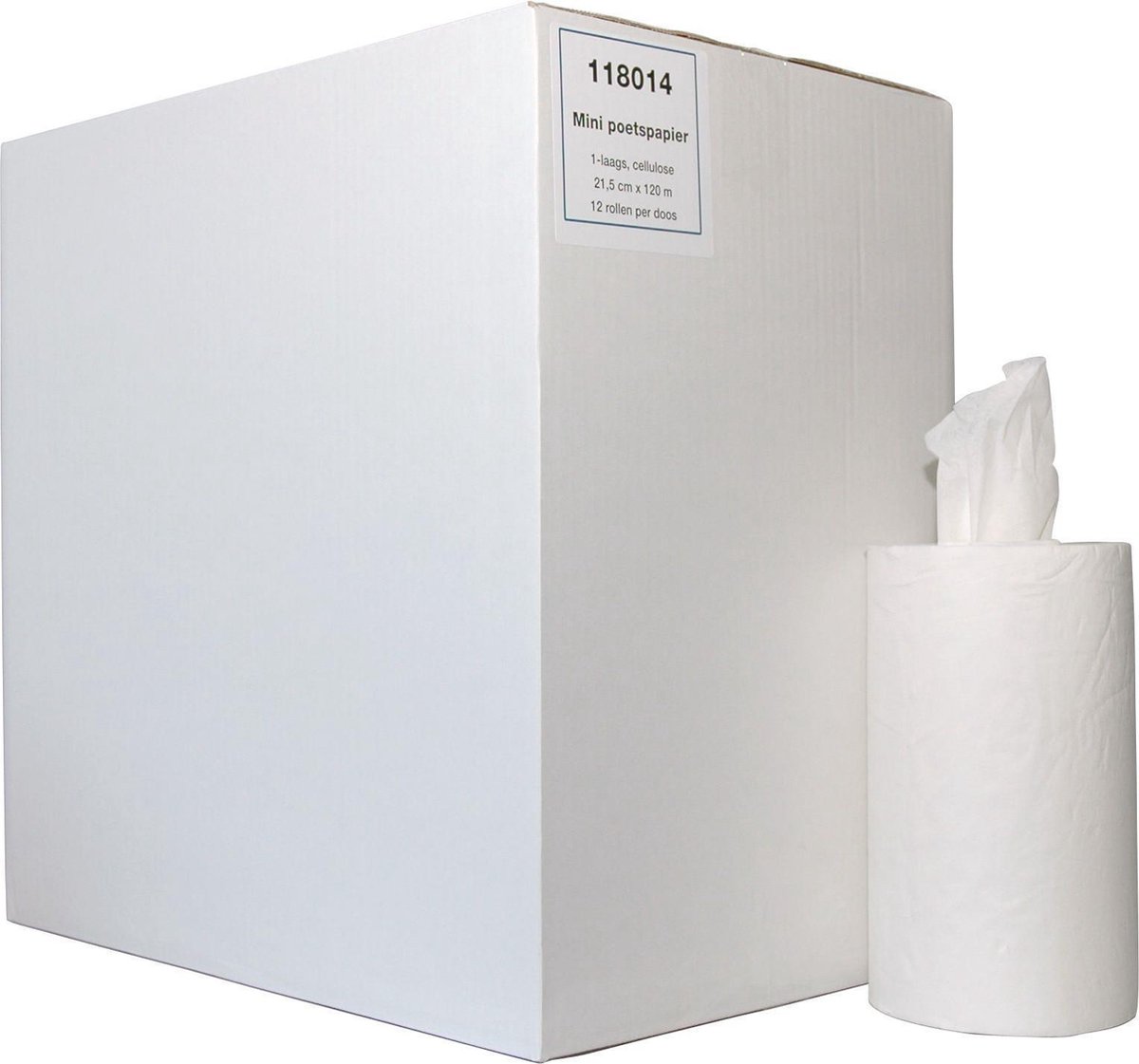 Goedkoopste Mini rol papier, 22 cm x 120 mtr, 12 rol - handpapier - afdroogpapier - papierrol handen - papierrol