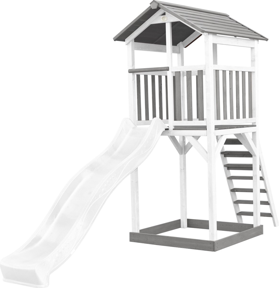 Axi Beach Tower Speeltoestel Van Hout In Grijs & Wit Speeltoren Met Zandbak
