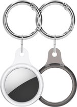 kwmobile 2x sleutelhanger voor Apple AirTag - Hoesje voor Air Tag in zwart / transparant - Case voor Apple AirTags