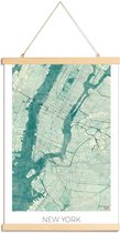 JUNIQE - Posterhanger New York - vintage stadskaart -20x30 /Blauw &