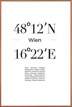 JUNIQE - Poster met kunststof lijst Wien -13x18 /Wit & Zwart