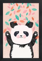 JUNIQE - Poster in houten lijst Panda kinderkamer illustratie -20x30
